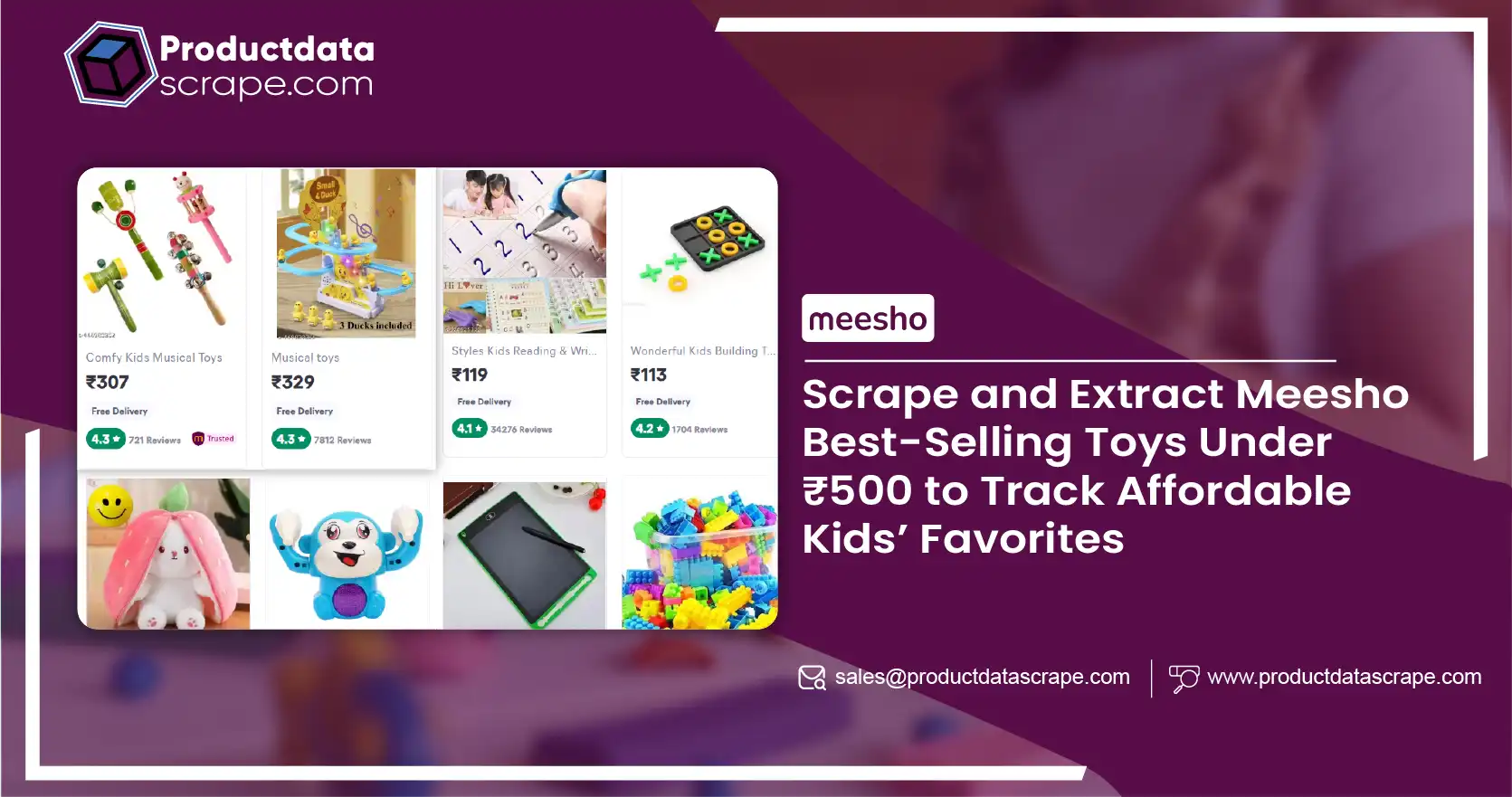 Scrape and Extract Meesho Best-Selling Toys Under ₹500 to Track Affordable Kids’ Favorites